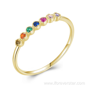 CZ Ring Gold Plated Sterling Silver Fashion Rings